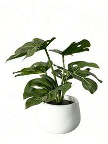Cây cảnh giả trồng chậu Monstera màu xanh, chậu cây mini giả, cỏ giả trồng chậu, phụ kiện trang trí nhà cửa, cây giả nhỏ trang trí nhà, hoa giả trang trí đám cưới - Nhiều màu - Xem 11