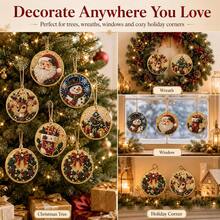 Christmas Decoration DIY Pearl Art Kit For Adults, Hanging Diamond Painting Christmas Ornament Set With Pearls, Irregular Gemstones And Jute Rope, Christmas Handmade Decor - Christmas Set - View 9