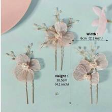 3PCS Plant Casual Party Elegant Iron Hair Sticks Bridal Wedding Hair Accessories All Seasons - Multicolor - View 9