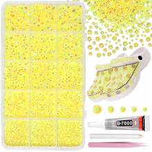 12000pcs Clear AB Rhinestones For Dazzling Kits, Dazzling Resin Gems 2/3/4/5/6mm For Handmade, Flat Back Rhinestones For Craft DIY Glassware - Multicolor - View 18