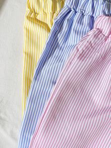 Girls' Striped Long Pants, New Spring/Autumn Drape Casual Wide Leg Pants, Versatile Children's Trousers - Multicolor - View 4