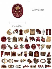 50pcs Vintage Music Concert Stickers For Luggage, Laptop, Scrapbook, Journal, Decoration Board, Guitar, Helmet, Water Cup, Decorative Decals For Teens And Adults - 50pcs - View 3