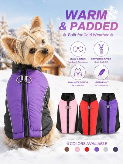 1 Stück verdickte warme reflektierende Haustierjacke Herbst/Winter Kleidung für Katzen und Hunde Outdoor winddichter Hundemantel geeignet für kleine und mittlere Hunde