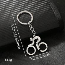 1pc Sports-Themed Metal Keychain Mini Realistic Racket, Cycling, Weightlifting, Baseball Helmet Shaped Pendant, Simple Silver Texture Bag Charm, Sports Enthusiast Portable Accessory, Creative Commemorative Small Gift, Suitable For Keys, Backpack Decoration, Gift Giving, Personalized Sports Style Pendant - Multicolor - View 10