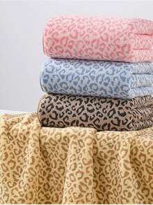 1/3 Pc Bath Towel Hand Towel Set, Leopard Printed Ultra Soft & Absorbent, Quick Drying, Face Wash, Shower Wash, Lightweight Coral Fleece Towel, Suitable For Bathroom, Bedroom, Home, Hotel, Swimming Pool, Spa, All Seasons Use - Brown - View 5