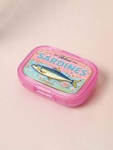 Canned Sardine Square Medicine Box, Portable Medicine Storage Compartment, Mini Transparent Storage Box, Portable Jewelry And Medicine Box, Travel Medicine Box, Large Compartment, Weekly Medicine Sorting Box, Suitable For Daily Medicine And Vitamins - Multicolor - View 16
