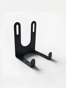1 Set Black Metal Wall-Mounted Tool Rack, Multi-Functional Storage Organizer, Kitchen And Bathroom Tool Organizer, Practical Hooks - Storage Rack - View 6