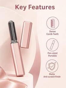 1pc USB Rechargeable Bangs Comb, Mini Straight Hair Comb, Heated Straight Hair Comb, Unisex Styling Straight Hair Comb, University Essentials, Holiday Essentials, School Supplies, Camping Essential, Easy To Store, Vanity Accessories, Christmas Gifts - A - View 7