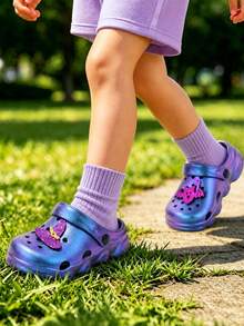 HOEASE Girls' Garden Clogs, Comfortable Slip-On Sandals For Summer, Suitable For Gardening, Beach, Pool, Outdoor And Indoor Use, All-Season Wear - Purple - View 1