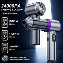 Handheld Vacuum Cleaner, Vacuum Cleaner And Blower, Powerful Wet/Dry Handheld Car Vacuum Cleaner, With Multi-Function Nozzle/Small Floor Mop, Suitable For Car, Home, Office And Pets. 2000mAh/7.4V, ABS Material - Multicolor - View 2