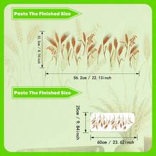 1pc Pastoral Style Gold Wheat Ear Wall Sticker, Nordic Style Bedroom Entrance Wall Decor Sticker - 60*25cm Wheat Ear - View 4