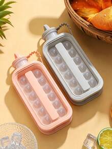 1pc Ice Ball Ice Cube Maker Water Bottle With Lid, Portable Silicone Tray And Water Bottle 2-In-1, Multi-Cavity Mold, Ice Bag, Ice Bucket, Suitable For Home Bar Party, Easy Release Ice Maker, Suitable For Beverages, Juice, Whiskey, Cocktails, Summer Kitchen Tool - Multicolor - View 20