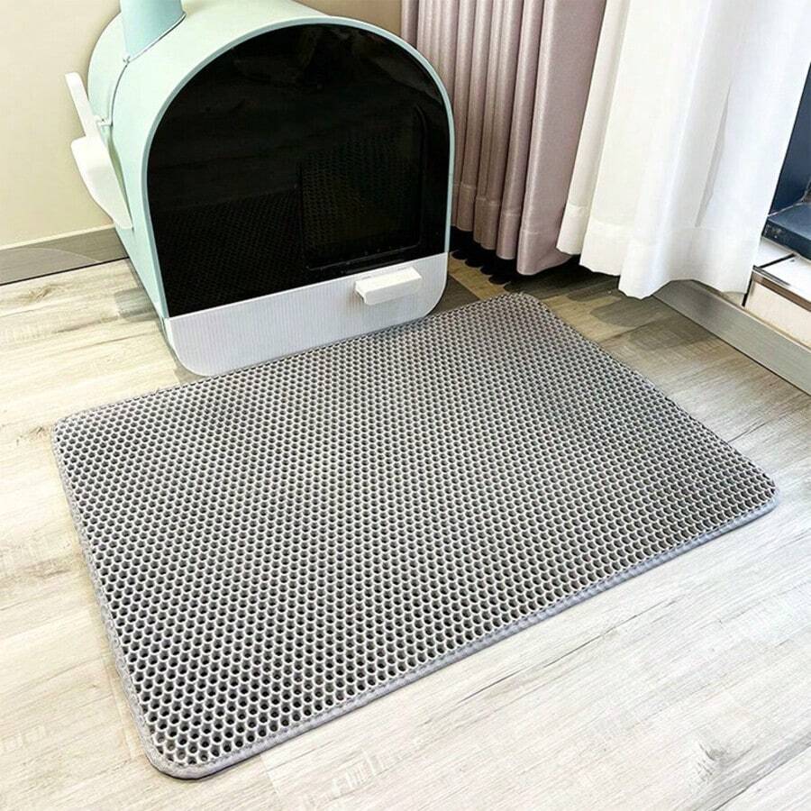 Cat Litter Mat, Cat Paw Mat, Cat Litter Box, Dog Litter Box, Anti-Splash Cat Litter Mat, Prevent Cat Litter From Spilling Out Of Litter Box, Double Layer Filtration To Control Litter Particle Drop, Anti-Splash Toilet Mat, Paw Mat. - Multicolor - View 1