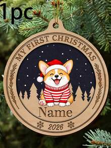Customized Pet Christmas Ornament, Personalized Cat Dog Name Round Tree Decor, Holiday Winter Vacation Style, Customized Name Pet Memorial Keepsake, Customizable Christmas Tree Ornament, Pet Lover Gift, Holiday Home Decor, Christmas Gift, Family - Style a - View 10
