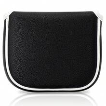 1PC Magnetic Closure Mallet Golf Putter Headcover With Contrast White Edge Golf Club Protector - Multicolor - View 1