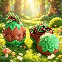 Cute 3D Printed Forest Dragon + Dragon Egg Model Set Plastic Toy Ornament Desktop Decoration Sculpture Figurine Holiday Gift - Multicolor - View 8