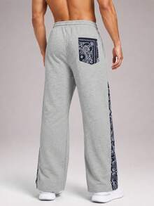 CZRLHYT Men's Light Grey Casual Sweatpants, Drawstring Waist With Pockets, Sports Trousers For Vacation, Outdoor Activities & Streetwear - Light Grey - View 4