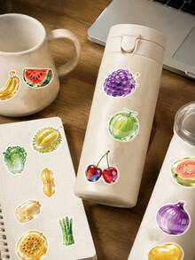 SCXXBSW 50pcs Irregular-Shaped PET Decorative Stickers For Glass, Fruits, And Vegetables; Perfect For Decorating Envelopes, Swivel Chairs, Pen Holders, And Diaries. Ideal For Party Gifts, Rewards, And Holiday Presents. - Sticker - View 8