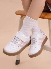 Sepatu Sneakers Slip-On Unisex Anak-Anak dengan Perekat Velcro, Sepatu Serbaguna untuk Kembali ke Sekolah, Cocok untuk Semua Musim dan Aktivitas Luar Ruangan - Berwarna merah muda - View 2