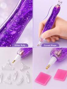 Sparkling Diamond Painting Pen Set, Multi Tip Diamond Art Pen, Including Multiple Interchangeable Pen Tips And Diamond Mud, Suitable For Families Or Giving Gifts To Friends, A Great Choice For DIY Enthusiasts - A - View 10