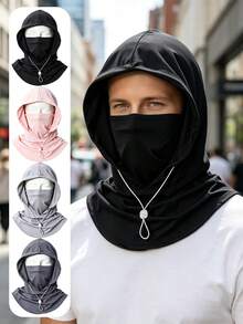 1pc/2pcs Unisex Solid Color Sun Protection Face Mask Neck Gaiter Integrated Full Face Ice Silk Breathable Sun Hat Neck Warmer Cycling Face Cover Neck Guard Suitable For Daily Outdoor Activities Hiking Travel Sun Protection - Multicolor - View 1
