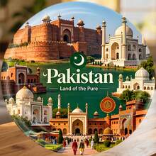 Pakistan Red Fort And White Minarets Under The Crescent Moon Magnet Where The Pure Land Holds Its Ancient Promise Keepsake For All Metal Surfaces Throughout The Home - A - View 6