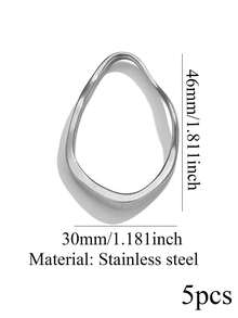 5pcs Stainless Steel 18K Gold Plated Hollow Frame Pendant Necklace Connectors DIY Jewelry Making Accessories Daily Wear Stainless Steel Pendants - Border Pendant - View 16