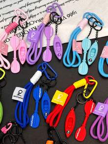 Racing Kayak Bag Charm, Creative Competition Small Gift, Soft Rubber Mini Kayak Keychain, Suitable For Backpack Decoration, Daily Bag Ornament, Holiday Party Gift, Back To School Gift, Women's Keychain, Car Keychain, Keychain Making Material, Men's Keychain, Backpack Charm Keychain, Keychain, Keychain Pendant, Keychain Coin Purse, Bulk Keychains, Keychain Set, Keychain Accessories - Multicolor - View 2