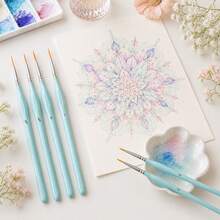 6pcs Rigger Paint Brushes Set, Fine Tip Detail Painting Brushes, Thin Point Mini Painting Brushes For Mandala Painting, Model, Acrylic Watercolor Oil DIY Craft - A - View 3