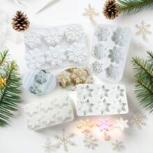 6-Cavity Snowflake/Mango-Shaped Reusable Baking Mold For DIY Mousse, Chocolate, Chiffon, Cheesecake, Ice Cream, Jelly, Pudding, Easter, Christmas, Valentine's Day, Graduation, Birthday Party, Christmas Tree - White - View 8