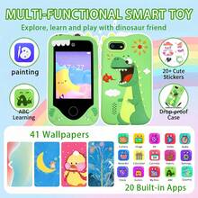 Children's Smart Toy Phone, 2.8-Inch Touchscreen, Dual Camera, Silicone Anti-Slip Anti-Drop Protective Case, Multi-Functional Learning Games, Music Player, Perfect Birthday Holiday Gift For Boys And Girls - Multicolor - View 3