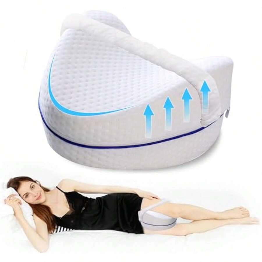 Coussin Orthopédique pour Les Jambes,Coussins relève-Jambes avec Mousse à mémoire de Forme, pour Dormir sur Le Côté, Soulagement - couleur comme sur la photo - Voir 1