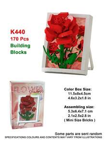 Floral Shadow Particle Building Block Set 100-300 Pieces, Exquisite Gift, Desktop Decoration, Bright Colors, Suitable For Home Decor/Office Decor/Store Display/Art Collection/Gift Exchange, Party Gift - Multicolor - View 9