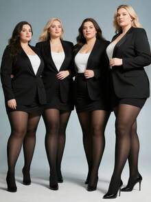 [DazzleLegs]80D Magic Shaping Tights For Women Plus Size, Elastic, Semi-Transparent Resistant Rip Sexy Black Tights, Versatile For Spring/Autumn, Suitable For Christmas, Cozy - Black - View 4