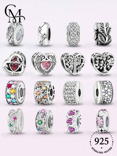 1 buah Gesper Kotak-kotak Perak Sterling 925, Cocok untuk Gelang Wanita, Pembuatan Perhiasan DIY, Aksesoris Dekorasi Sehari-hari