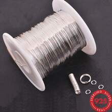 39.3inch/Pack 925 Sterling Silver Fine Wire, Handmade DIY Metal Wire For Bracelet, Ring, Necklace Making - Silver - View 2