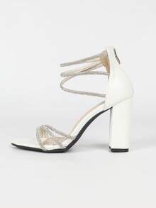 Women's High Heel Mary Jane Pumps, Fashion Casual Slip-On Backless Sandals - White - View 2