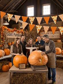 36pcs Autumn Pumpkin Maple Leaf Triangle Bunting Banner, Easy To Assemble, Perfect For Autumn Wedding, Birthday, Yard Decoration, Thanksgiving Party Decoration Banner, Create Autumn Atmosphere, Single-Sided Print - A - View 3