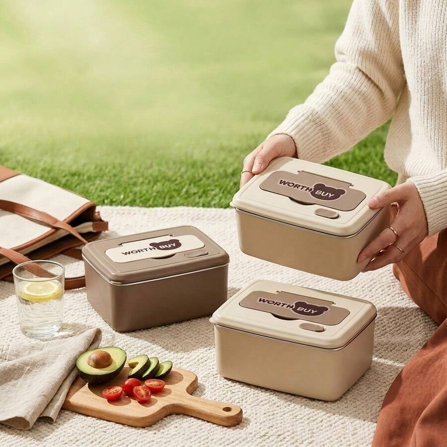 304 Stainless Steel Thermal Lunch Box, Leak Proof Bento Box, Lunch Container, Reusable Fruit Salad Food Storage Container, Dishwasher & Microwave Allowable, Suitable For Student And Adult Use In School, Office, Picnic, Travel,Back To School - Multicolor - View 1