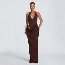 Women Short Dresses - Brown - View 4