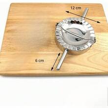 Stainless‑Steel Dumpling And Ravioli Mould, 12 Cm, Pastry Dough Cutter For Making Pierogi And Wrapped Dumplings, Functional Kitchen Accessory For Homemade Pasta Preparation. - Silver - View 8