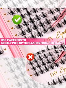 320-Piece (32-Row) Cartoon-Style Eyelash Set, Suitable For Creating A Variety Of Makeup Looks-Including Cartoon, Anime, And Lash Extension Styles, As Well As Natural And "Fairy" Looks. Ideal For Beginners. - C - View 7