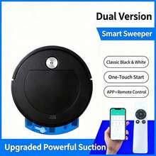 Smart Vacuum & Mop Dual-Function Cleaner, Supports Mobile App Remote Operation, 2000mAh Battery For Long-Lasting Performance, Accompanied By Physical Remote Control, Low Noise Operation, White Minimalist Design, Automatic Floor Recognition - RS900 Robot Vacuum Cleaner - View 14