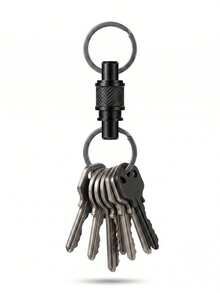 MIYIN Aluminum Alloy Quick Release Keychain, 360° Swivel Detachable Key Ring With Anti‑Slip Texture, Practical Key Pendant Accessory For Home And Car Keys - Multicolor - View 4