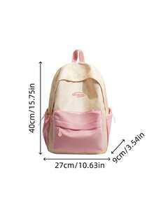 Contrast Color Star Print Backpack, Lightweight Nylon Material, Multiple Pockets Storage, Zipper Closure, Versatile For Travel And Commuting - Multicolor - View 4
