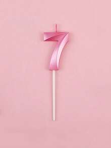 1pc 0-9 Number Birthday Candle, Pink Number Candle Cake Topper With Base, For Birthday Cake, Wedding Anniversary, Proposal, Anniversary, Graduation Party Cake Decoration - View 10