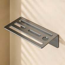 1pc Wall-Mounted Stainless Steel Knife Rack - Multi-Slot Kitchen Knife Storage Rack, No-Drill Wall Shelf, Space-Saving Home Knife Display Rack, Rust-Proof Kitchen Utensil Storage Rack - Grey - View 9