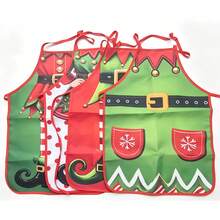 4 Pcs Christmas Elf Aprons, 52*72cm Unisex Kitchen Cooking Apron, Santa Elf Decor Apron, Xmas Thanksgiving Party Gift For Adult Chef Optional Specifications 1/4pcs - Multicolor - View 2