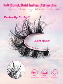 MAANGE 10 Pairs Natural Messy Cat Eye False Eyelashes, Thin Lash Stem, Create Cat Eye Makeup Look, Long And Slender, Soft And Natural, Strip False Eyelashes - Multicolor - View 9