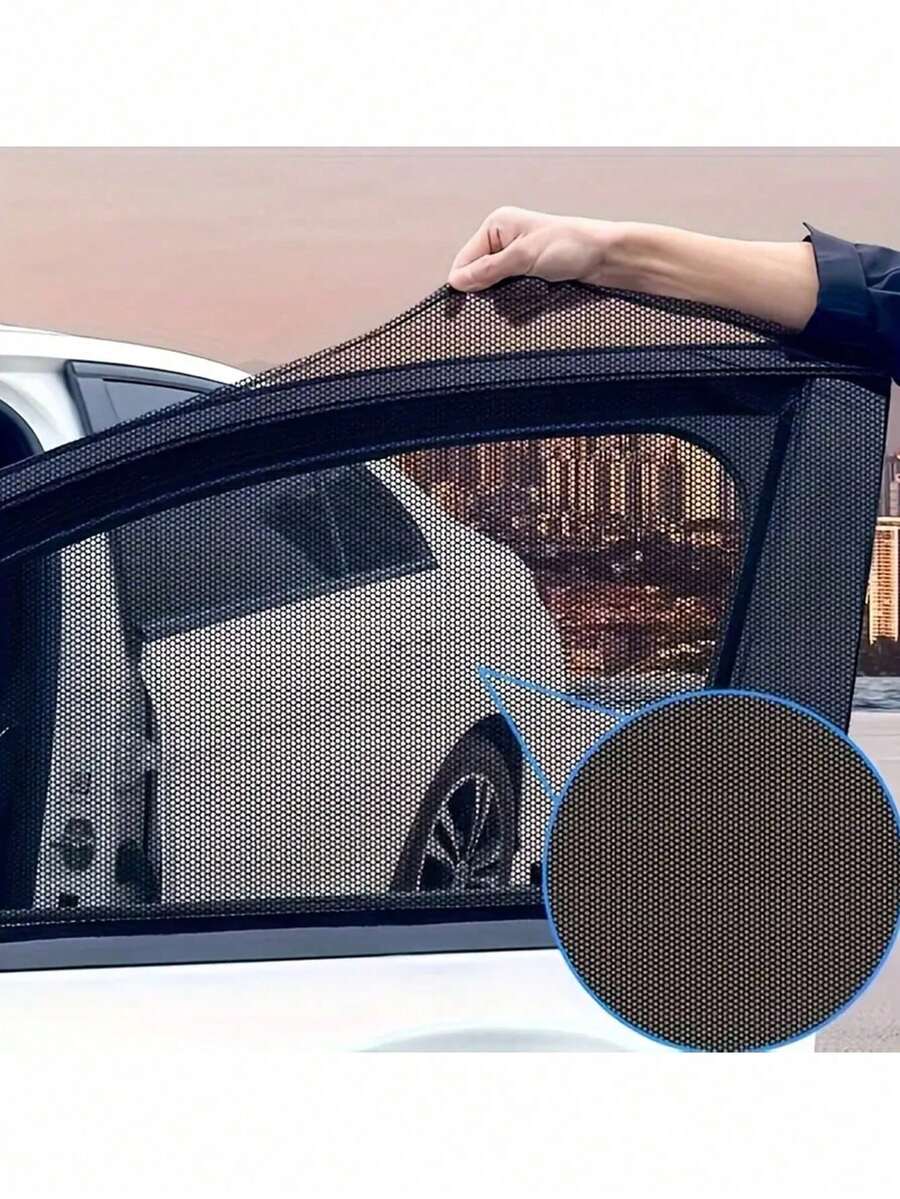 Car Breathable Window Mesh, Ultra-Thin Large Mesh Car Sunshade (Thin/Transparent, Mainly For Mosquito Protection, Fabric Not Dense), Car Side Window Mosquito Protection Sunshade Cover, Camping Travel Car Interior Sun Protection Accessory, Mosquito Protection, Heat Insulation, UV Reflection Sunshade Film, Suitable For Sedans And SUVs. - Random Styles - View 1
